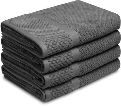 PHLOX Soft Popcorn Handdoeken 70x140 cm - Set van 4 - 100% Katoen 500 g/m2 - Antraciet