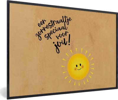 Fotolijst incl. Poster - Sterkte - Quotes - Zon - 60x40 cm - Posterlijst