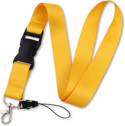 Travel Cords - keycord geel - met handig kliksysteem - stevig lanyard - sleutels en telefoon - met telefooncord - sleutelkoord - afneembaar halskoord