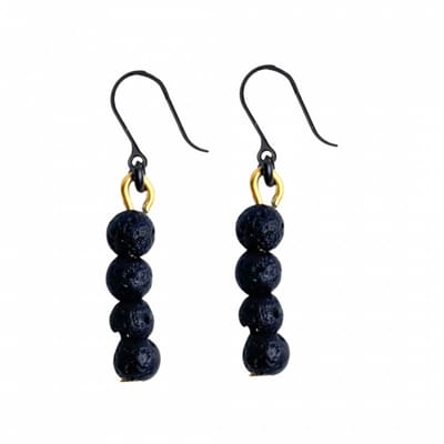 Allergievrije oorbellen lava steentjes-Charme Bijoux