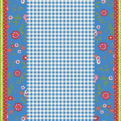 Behang – Kinderbehang – Ruitjes en Bloemen – Blauw Wit – Landelijk – Retro – Jongenskamer – Behangpapier – 0,53 x 10,05 M – Bluuming Affairs