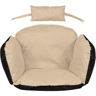 Tuinkussen 112x113 cm voor hangstoel ooievaarsnest waterdicht beige