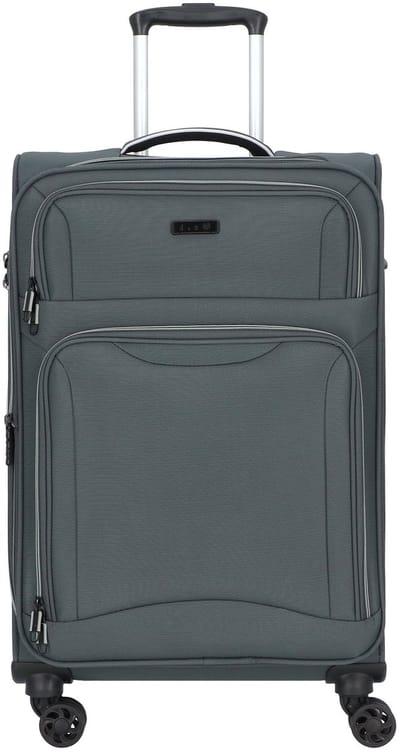 d & n Travel Line 9204 4 wielen Trolley M 66 cm met uitbreidingsplooi - Zachte bagage - TSA slot - grau