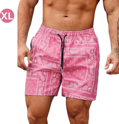 Livano Zwembroek Heren - Zwem Broek Mannen - Badkleding - Zwemmen - Lichtgewicht Swim Shorts - Zomerbroek - Met Zakken - Roze - Maat XL