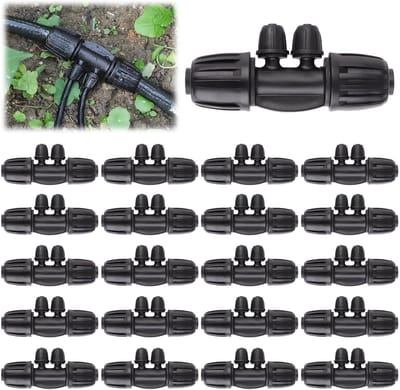 Drip irrigatie set 1/2 inch naar 1/4 inch met 20 barbed connectors, 12/16mm naar 4/7mm buis en 6-weg onderdelen voor efficiënte tuinirrigatie