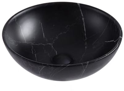ALONI Tivra Waskom – 38x13 cm – Zwart Marmerlook – Inclusief Click Waste