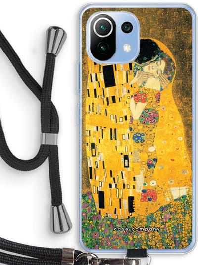 Case Company® - Hoesje met koord geschikt voor Xiaomi Mi 11 Lite hoesje met Koord - Der Kuss - Telefoonhoesje met Zwart Koord - Bescherming aan alle Kanten en Over de Schermrand