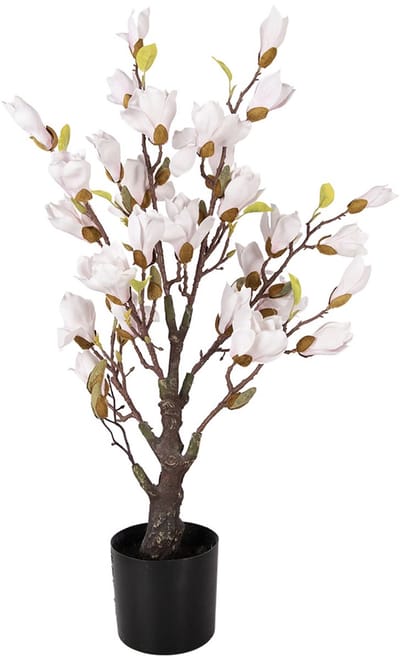 Clayre & Eef Kunstplant Magnolia 20x20x75 cm Roze Kunststof