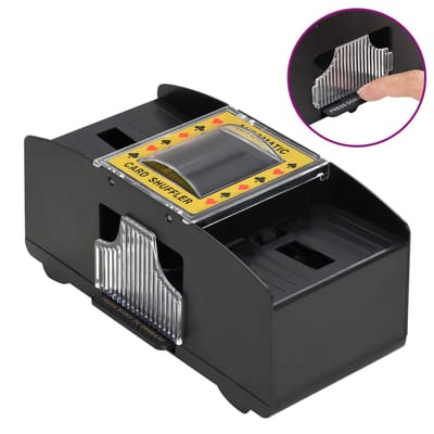vidaXL - Automatische - kaartenschudder - zwart - 2 - deks