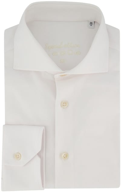 Ledub overhemd slim fit wit cutaway boord klassiek