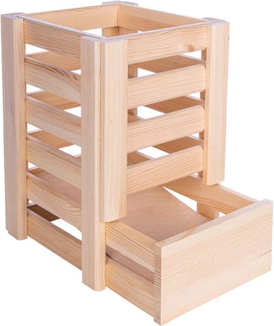 Aardappelkist Hout - Bewaar Kist - Aardappelen Opslaan - Eerste Eerst Systeem - 40 x 40 cm - Natuurlijk