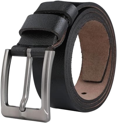 Riem voor Heren Retro Echt Leer Dubbele naald Gesp Riem Normale en Grote Maat 110CM-180CM Zakelijke Lerenriem 3,8CM Brede.
