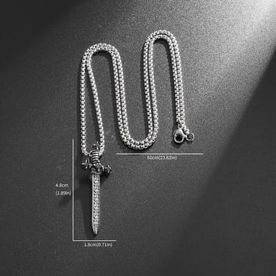Style Européen et Américain Nouveaux Bijoux en Acier Titane Pendentif Pendentif Croix Motif Rétro Collier gray
