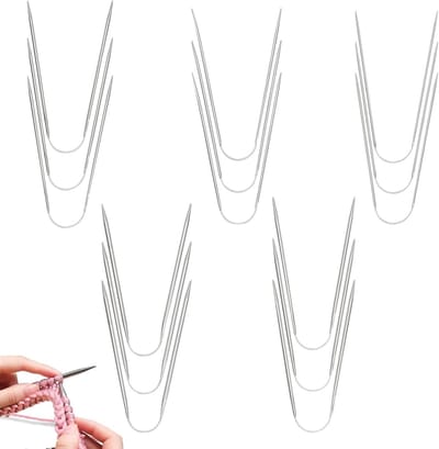 15-delige set rondbreinaalden 2mm tot 4mm van roestvrij staal voor sokken, handschoenen en mutsen, ideaal voor breien en handwerken
