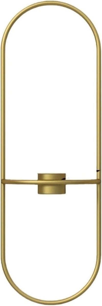 Metalen Kandelaar - Wanddecoratie Kaarsen - Sfeerverlichting Creëren - Eenvoudige Wandmontage - 30 x 10 cm - Goud