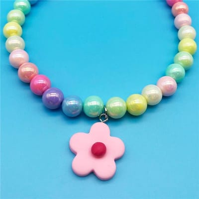 Huisdier Kralen Ketting Hond Kat Halsketting Halsband met Bloemen Hanger Verstelbaar Mode Sieraden Accessoires voor Kleine Honden Puppy M 25cm -30cm