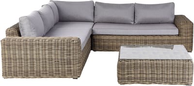 PALERMO - Loungeset - Lichtbruin - PE rotan