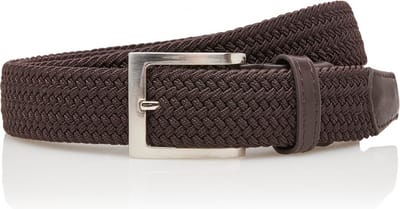 Elastische Riem met Gevlochten Stretch Elastiek – Dames / Heren riem vegan - Bruin -Totale lengte van de riem 110 cm - Extra Lange Riem elastisch - XXL Riem