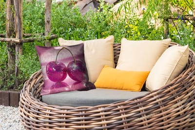 Tuinkussen - Glitter - Discobol - Roze - Kersen - 40x40 cm - Weerbestendig