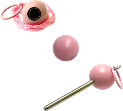 Boulemaus - Jeu de Boules - Bouleset Kleur rosa - 1 Magneet - krachtige magnetische bouleopraper in de vorm van but met koord – 4 kg - 1 Traceur de Terrain -V2A roestvrij staal- 1 but