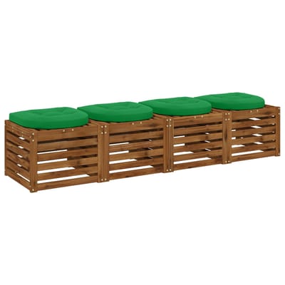 vidaXL - 4-Piece - Zitkussens - 4 - st - 100% - Polyester - Groen - 40 - x - 40 - x - 5 - cm