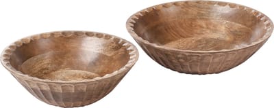 SOHAG - Set van 2 schalen - Bruin - Mangohout