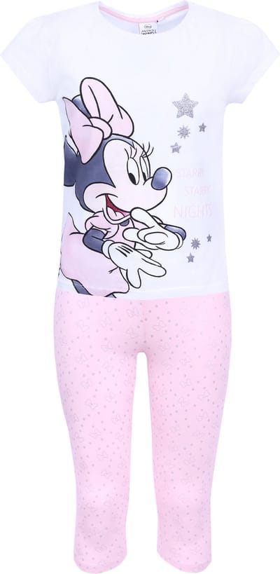 Witte en roze meisjespyjama Minnie Mouse DISNEY
