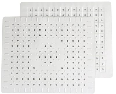 2 stuks Gootsteenmat - 31 x 26 cm - Rubber - Spoelbakmat - Spoelmat - Voor spoelbak - Mat - Spoelbakbescherming - Spatbescherming - Afdruipmat - Wit
