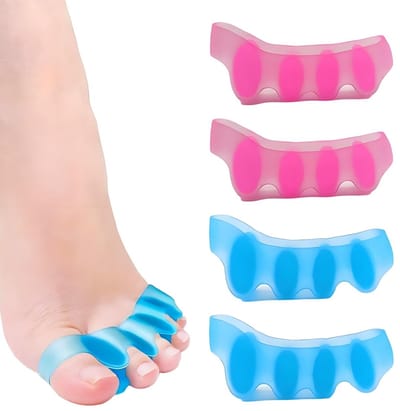 longziming -Teenspreider Siliconen - Teenenscheider - Voetverzorging Accessoire - Pijnverlichting - Ergonomische Pasvorm - Siliconen Gel - Herbruikbaar·Comfortabel & Flexibel - 4 Stuks