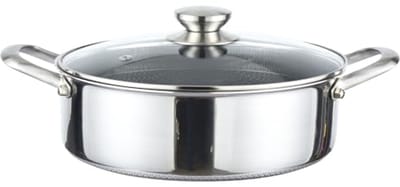28 cm Inductie Braadpan met Glazen Deksel en Honingraat Antiaanbaklaag