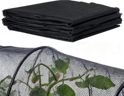 Thijox - Outdoor Insectenwerend Net Klamboe - Fijnmazig Plantenbeschermingsnet - Vliegennet Groentebescherming - Vogelbeschermingsnet - Zwart 4m x 3m