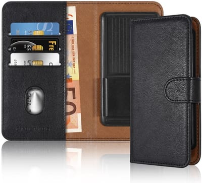 Hoesje geschikt voor Oukitel C21 in ZWART met kaartslot, 360 graden beschermhoes PU lederen mobiele telefoon etui case cover