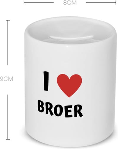 Akyol - i love broer Spaarpot - Broer - de liefste broer - verjaardag - cadeautje voor broer - broer artikelen - kado - geschenk - 350 ML inhoud