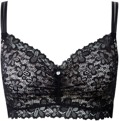TruYou - Dames - TRUYOU bralette kant zachte cups zonder beugel - Zwart - Maat 100B