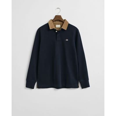 Gant Trui Corduroy Collar Heavy Rugger Avond Blauw / male