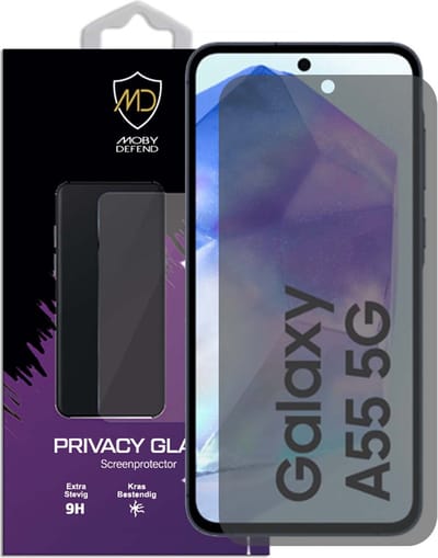 MobyDefend Screenprotector - Geschikt voor Samsung Galaxy A55 - HD Privacy Glass Screensaver
