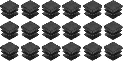 Vierkante Lamellenpluggen - Stoelpootdoppen Buisstop - Vloer Beschermen - Duurzaam PE Materiaal - 18 x 18 mm - Zwart