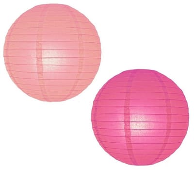 Lampionnen pakket roze en lichtroze 10x