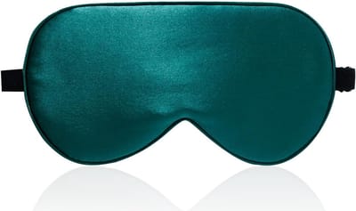 Zijden Oogmasker - Slaapmasker - Ontspannen Slapen - 100% Moerbeizijde - Inclusief Reiszakje - Zwartgroen