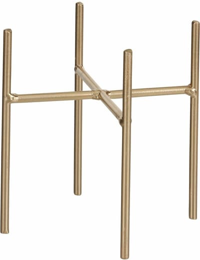 Mica Decorations - bloempot plantenpot standaard / verhoger - goud - B14 x H13.5 cm - metaal