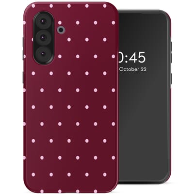 Selencia Hoesje - Geschikt voor Samsung Galaxy A36 / A56 (5G) - Backcover - Happy Dots Burgundy