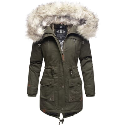 Navahoo Premium Dames Winterjas Honigfee – Warme Parka met Afneembare Kunstbontkraag