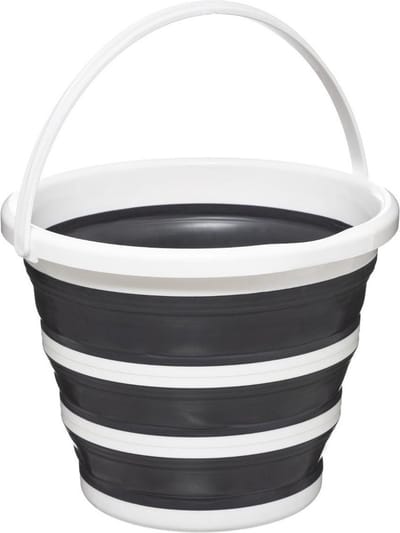5five Emmer - opvouwbaar - wit-grijs - 10 L - 32 x 24 cm - schoonmaakemmer