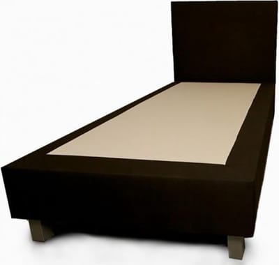 Boxspring Bjorn + Pocketvering Matras - 1 Persoons - 90x200 - Zwart - Bedden4045