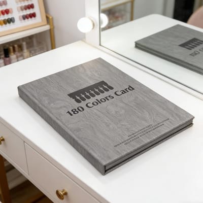 Magnetisch Nagellak Kleurboek PU Leer Magnetisch Kleurdisplay Boek met 180 Nageltips 1 180 Labelstickers 180 Kleuren gray