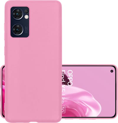 Hoesje - Geschikt voor OPPO Find X5 Lite - Sterk & Shockproof - Hoes Cover - Siliconen Case - Lichtroze