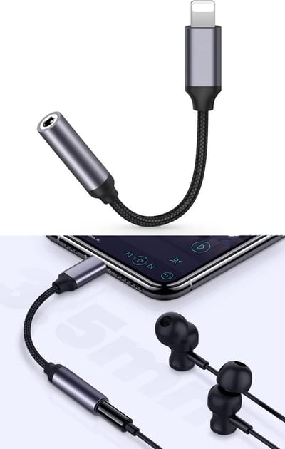 CHPN - Audio naar lightning - lightning kabel - Koppelstukje - Koptelefoon naar lightning - Zwart