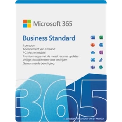 Microsoft 365 Business Standard | Maandabonnement | 1 Gebruiker | 15 Apparaten