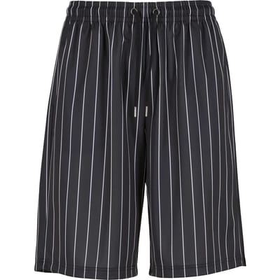 Urban Classics - Pinstripe Trackshorts Korte broek - S - Zwart/Wit