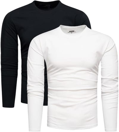 Recea - Longsleeve - 2-pak - Zwart en Wit - XXL